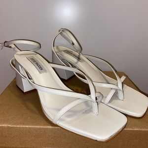 Steve Madden white heel sandals
